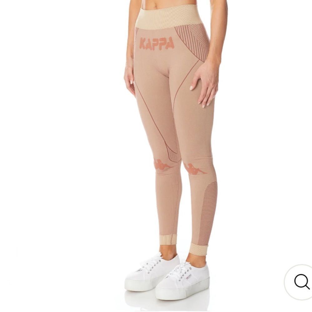 New With Tags Women’s Kappa Authentic Trybunalski Beige Lt Pink Leggings M/L — image 2 of 8